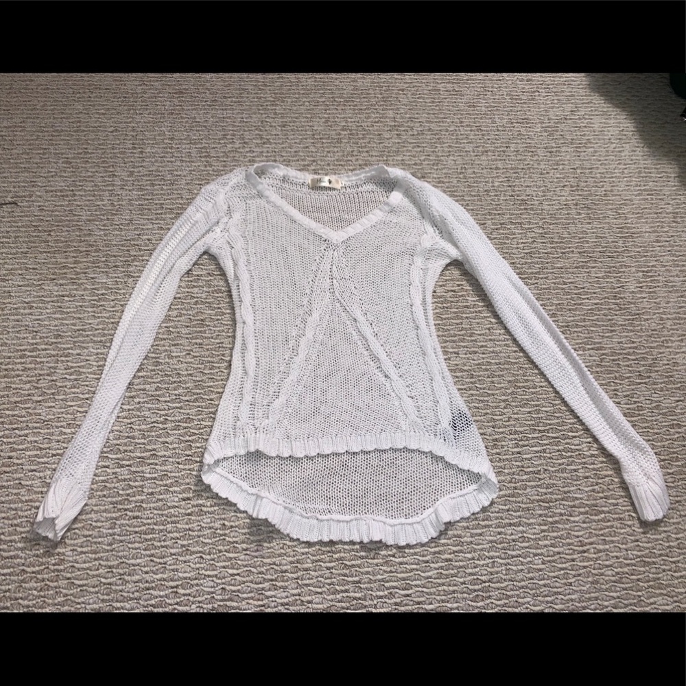 missa long sleeve white knit shirt